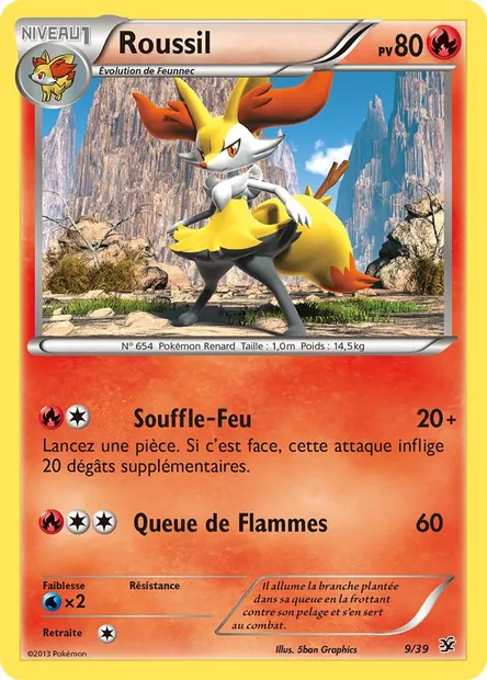 Roussil, carte Pokémon KSS 9 — extension Bienvenue à Kalos