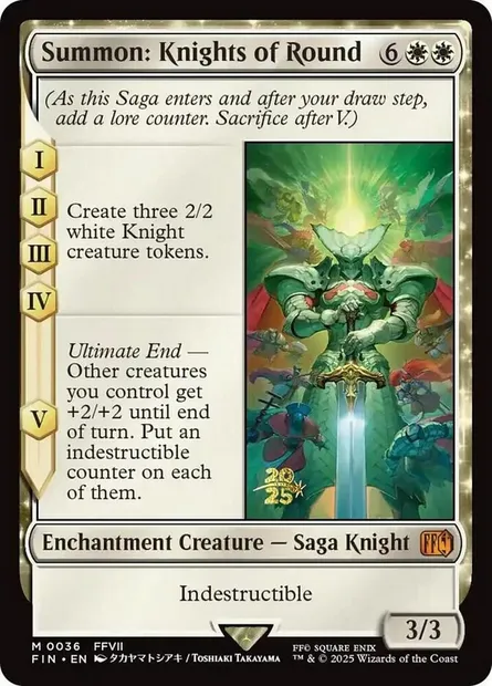 Invocation: Chevaliers de la Table ronde, carte Magic PFIN 36s — extension Final Fantasy Promos