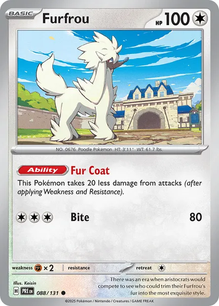 Furfrou, Pokémon card PRE 088 — Prismatic Evolutions set