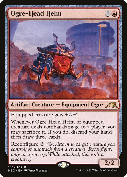 Ogre-Head Helm, Magic card NEO 155 — Kamigawa: Neon Dynasty set