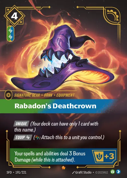 Rabadon's Deathcrown, Riftbound card SFD 191 — Spiritforged set