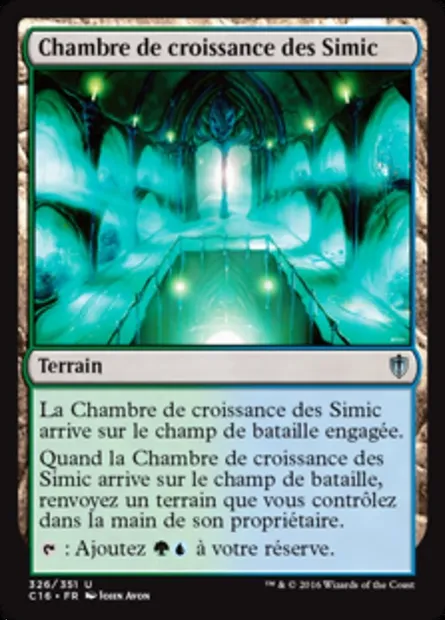 Chambre de croissance des Simic, carte Magic C16 326 — extension Commander 2016