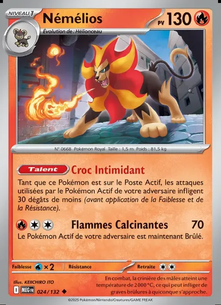 Némélios, carte Pokémon MEG 024 — extension Méga-Évolution