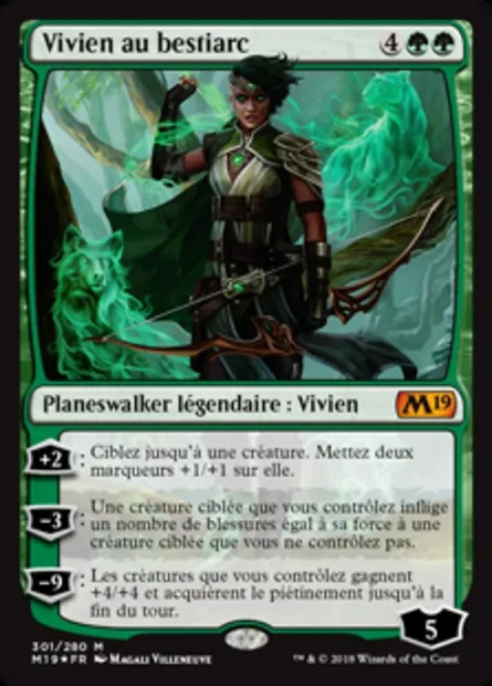 Vivien au bestiarc, carte Magic M19 301 — extension Core Set 2019