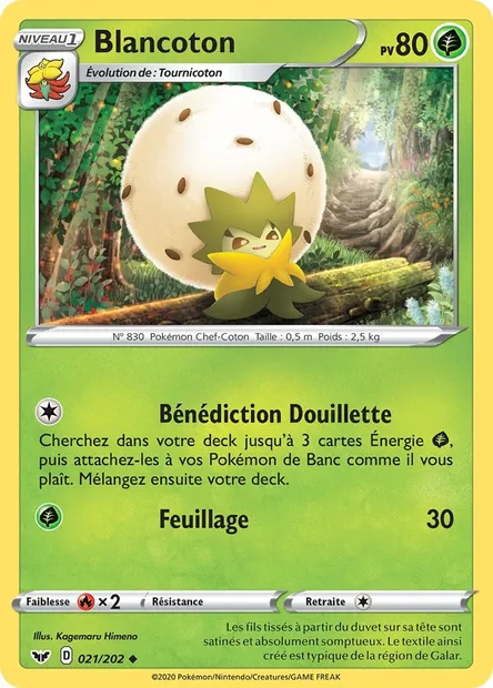 Blancoton, carte Pokémon SSH 21 — extension Épée et Bouclier