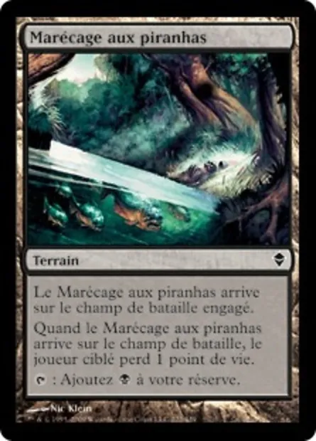 Marécage aux piranhas, carte Magic ZEN 222 — extension Zendikar
