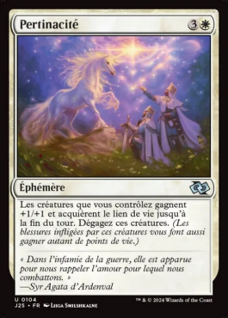 Pertinacité, carte Magic J25 104 — extension Foundations Jumpstart