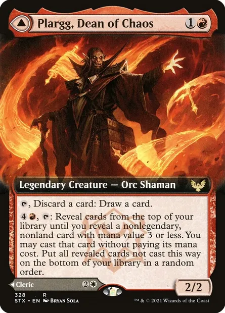 Plargg, Dean of Chaos // Augusta, Dean of Order, Magic card STX 328 — Strixhaven: School of Mages set