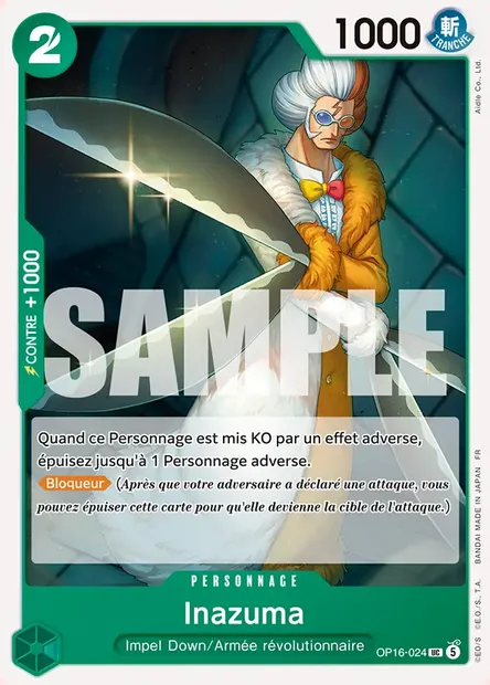 Inazuma, carte One Piece OP16-024 — extension L'HEURE DE LA BATAILLE DÉCISIVE