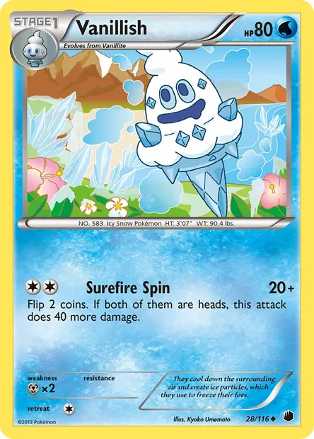 Vanillish, Pokémon card PLF 28 — Plasma Freeze set