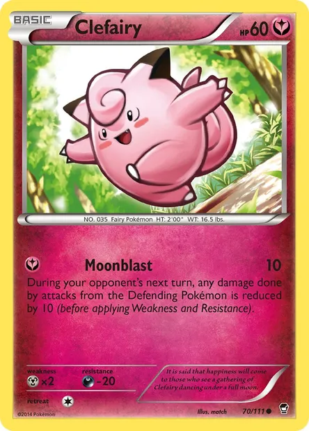 Clefairy, Pokémon card FFI 70 — Furious Fists set