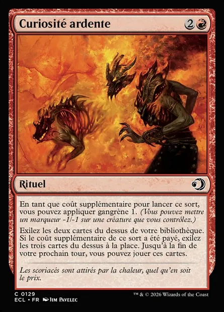 Curiosité ardente, carte Magic ECL 129 — extension Lorwyn Eclipsed