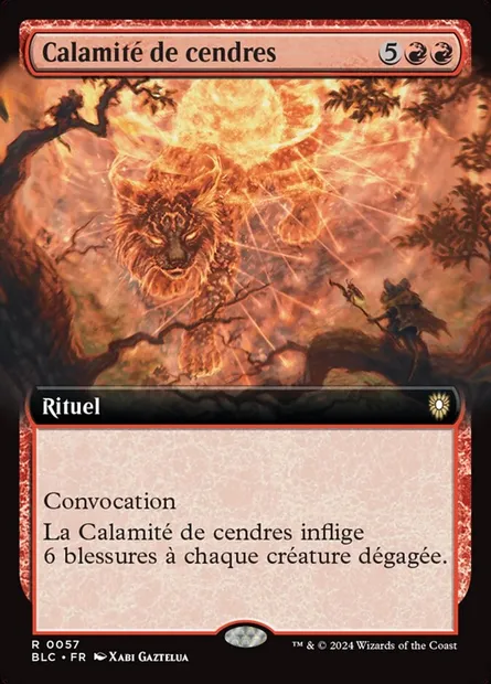 Calamité de cendres, carte Magic BLC 57 — extension Bloomburrow Commander