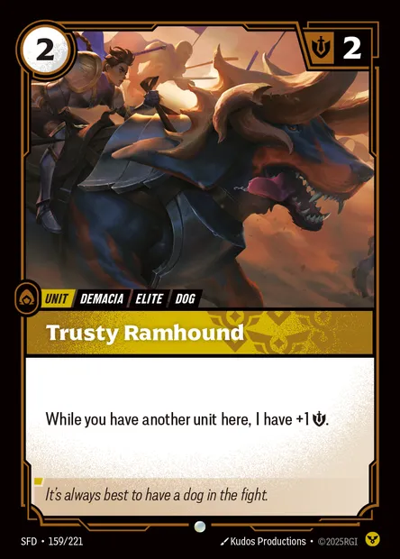 Trusty Ramhound, Riftbound card SFD 159 — Spiritforged set