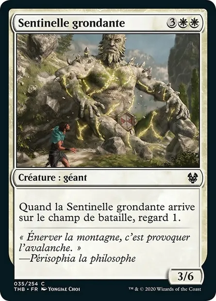 Sentinelle grondante, carte Magic THB 35 — extension Theros Beyond Death