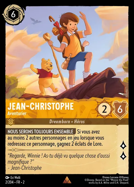 Jean-Christophe - Aventurier, carte Disney Lorcana CH2-002 — extension L'Ascension des Floodborn