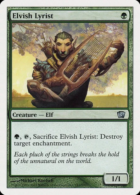 Lyriste elfe, carte Magic 8ED 242 — extension Huitième Edition