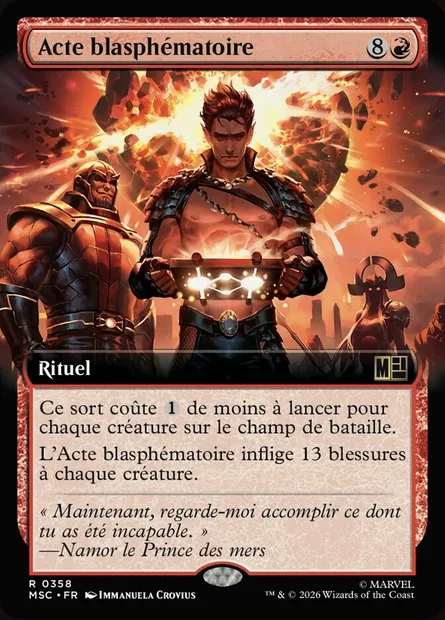 Acte blasphématoire, carte Magic MSC 358 — extension Marvel Super Heroes Commander