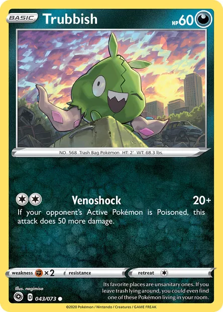 Trubbish, Pokémon card CPA 43 — Champion's Path set