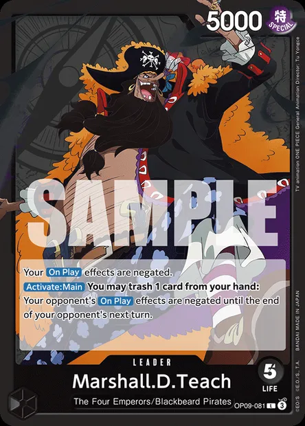 Marshall.D.Teach, One Piece card OP09-081 — EMPERORS IN THE NEW WORLD set