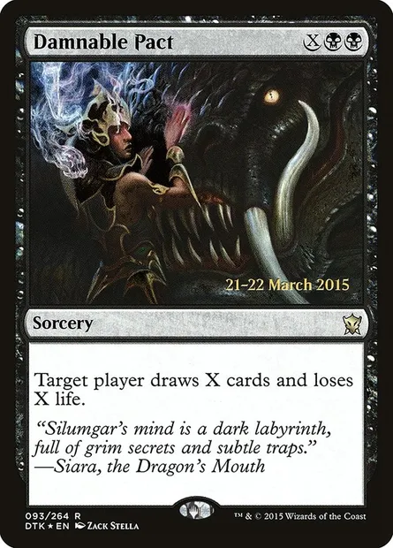 Damnable Pact, Magic card PDTK 93s — Dragons of Tarkir Promos set