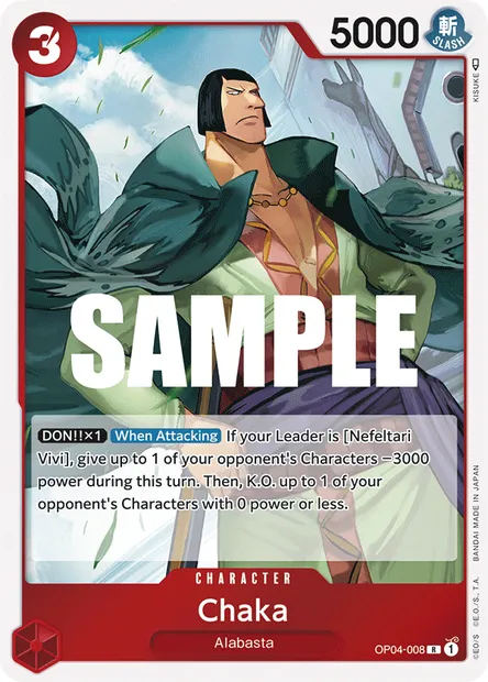 Chaka, carte One Piece OP04-008 — extension KINGDOMS OF INTRIGUE