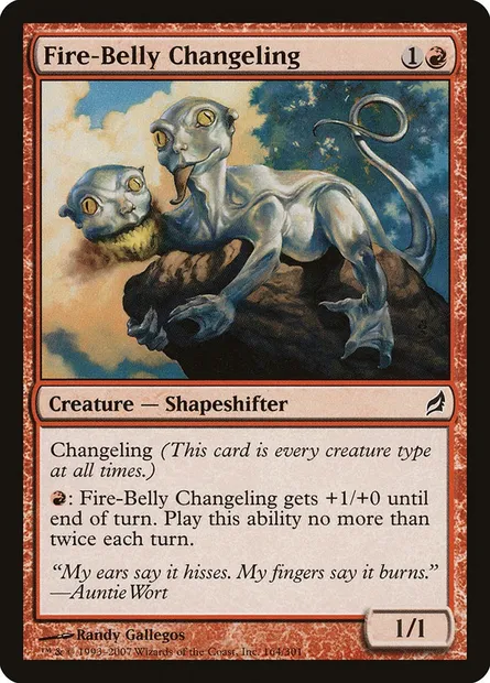 Fire-Belly Changeling, Magic card LRW 164 — Lorwyn set