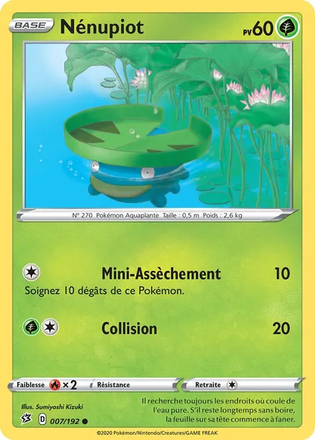 Nénupiot, carte Pokémon RCL 7 — extension Clash des Rebelles