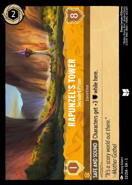 Rapunzel's Tower - Secluded Prison, Disney Lorcana card CH5-033 — Shimmering Skies set