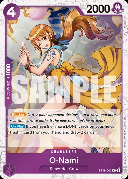 O-Nami, One Piece card ST18-002 — Purple Monkey.D.Luffy set
