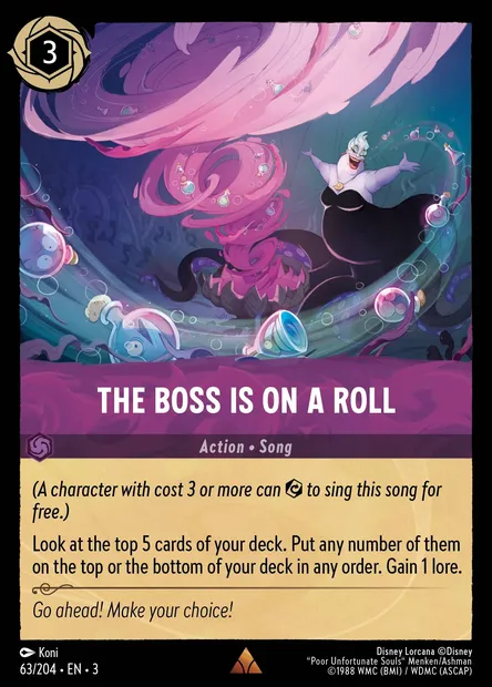 The Boss is on a Roll, Disney Lorcana card CH3-063 — Into the Inklands set