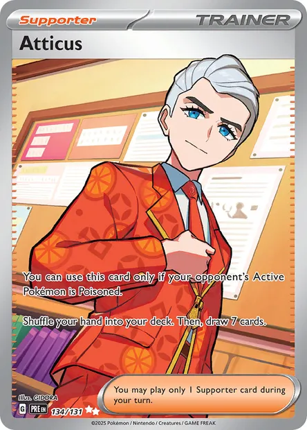 Atticus, Pokémon card PRE 134 — Prismatic Evolutions set