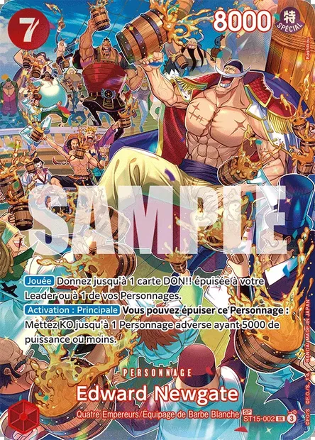 Edward Newgate, carte One Piece ST15-002 — extension ROUGE Edward Newgate