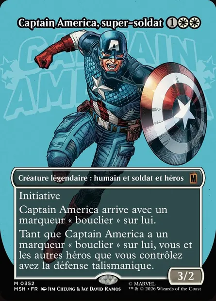 Captain America, super-soldat, carte Magic MSH 352 — extension Marvel Super Heroes