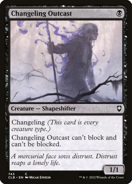 Changeling Outcast, Magic card CLB 743 — Commander Legends: Battle for Baldur's Gate set