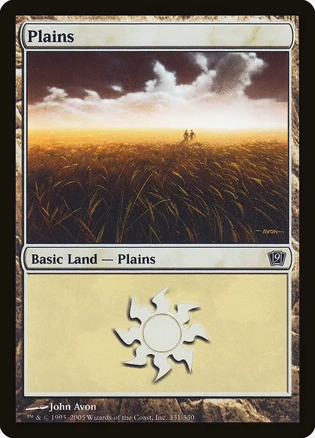 Plains, Magic card 9ED 331★ — Ninth Edition set