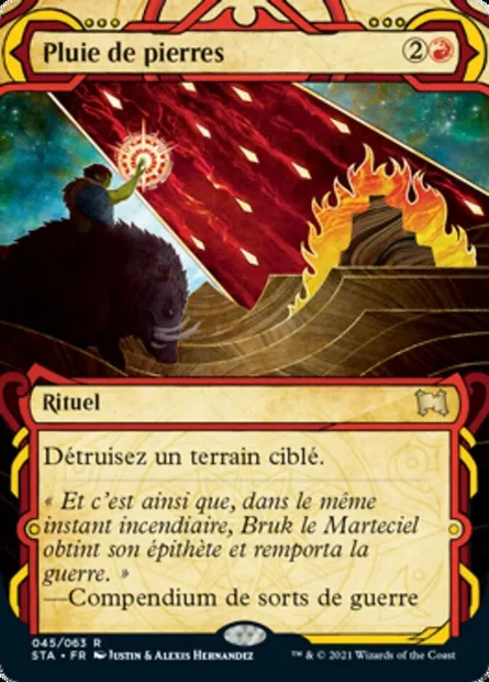 Pluie de pierres, carte Magic STA 45 — extension Strixhaven Mystical Archive