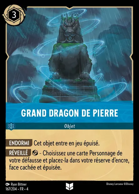 Grand Dragon de Pierre, carte Disney Lorcana CH4-167 — extension Le Retour d'Ursula