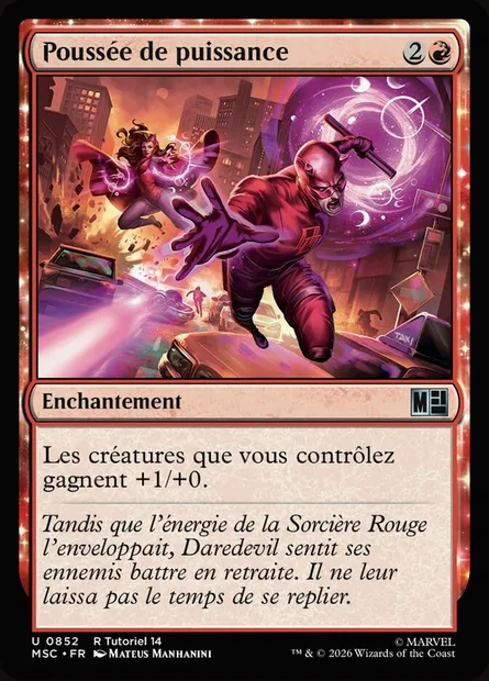 Poussée de puissance, carte Magic MSC 852 — extension Marvel Super Heroes Commander