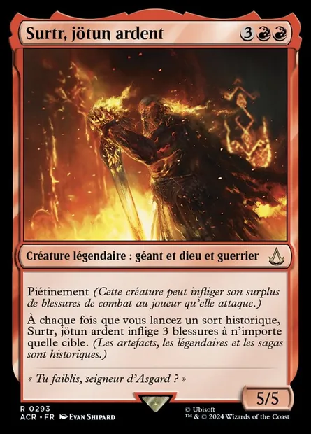 Surtr, jötun ardent, carte Magic ACR 293 — extension Assassin's Creed