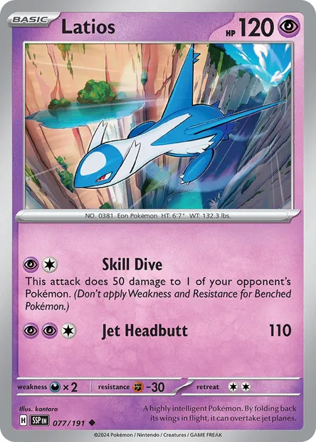 Latios, Pokémon card SSP 077 — Surging Sparks set