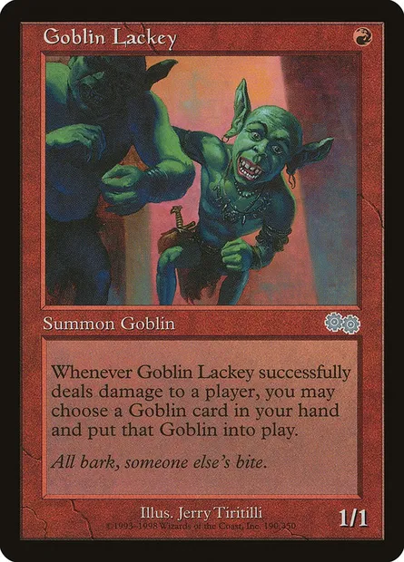 Goblin Lackey, Magic card USG 190 — Urza's Saga set
