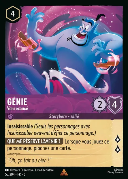 Génie - Vœu exaucé, carte Disney Lorcana CH6-053 — extension La Mer Azurite