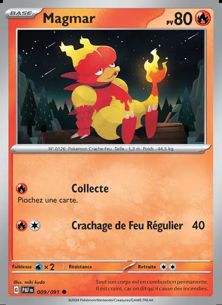 Magmar, carte Pokémon PAF 009 — extension Destinées de Paldea