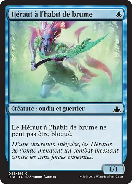 Héraut à l'habit de brume, carte Magic RIX 43 — extension Les combattants d'Ixalan