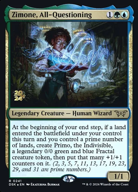 Zimone, All-Questioning, Magic card PDSK 241s — Duskmourn: House of Horror Promos set