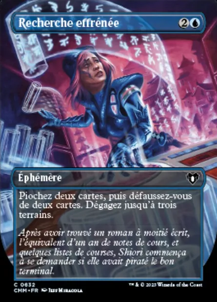 Recherche effrénée, carte Magic CMM 632 — extension Commander Masters