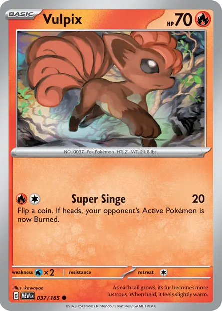 Vulpix, Pokémon card MEW 037 — 151 set