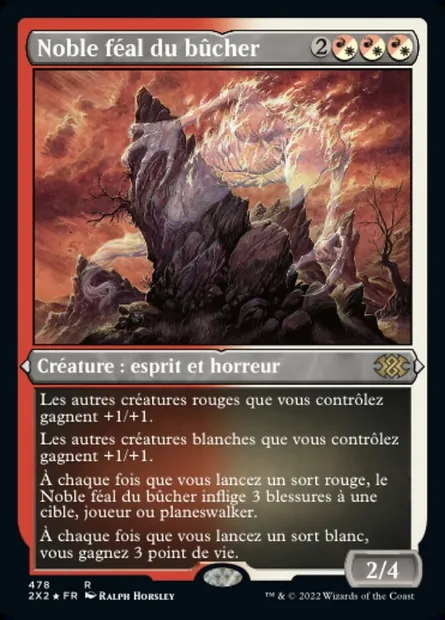 Noble féal du bûcher, carte Magic 2X2 478 — extension Double Masters 2022