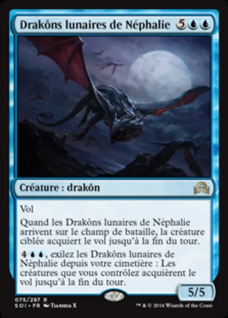 Drakôns lunaires de Néphalie, carte Magic SOI 75 — extension Ténèbres sur Innistrad